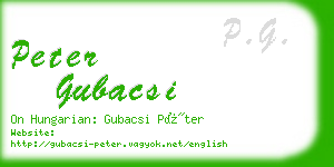 peter gubacsi business card